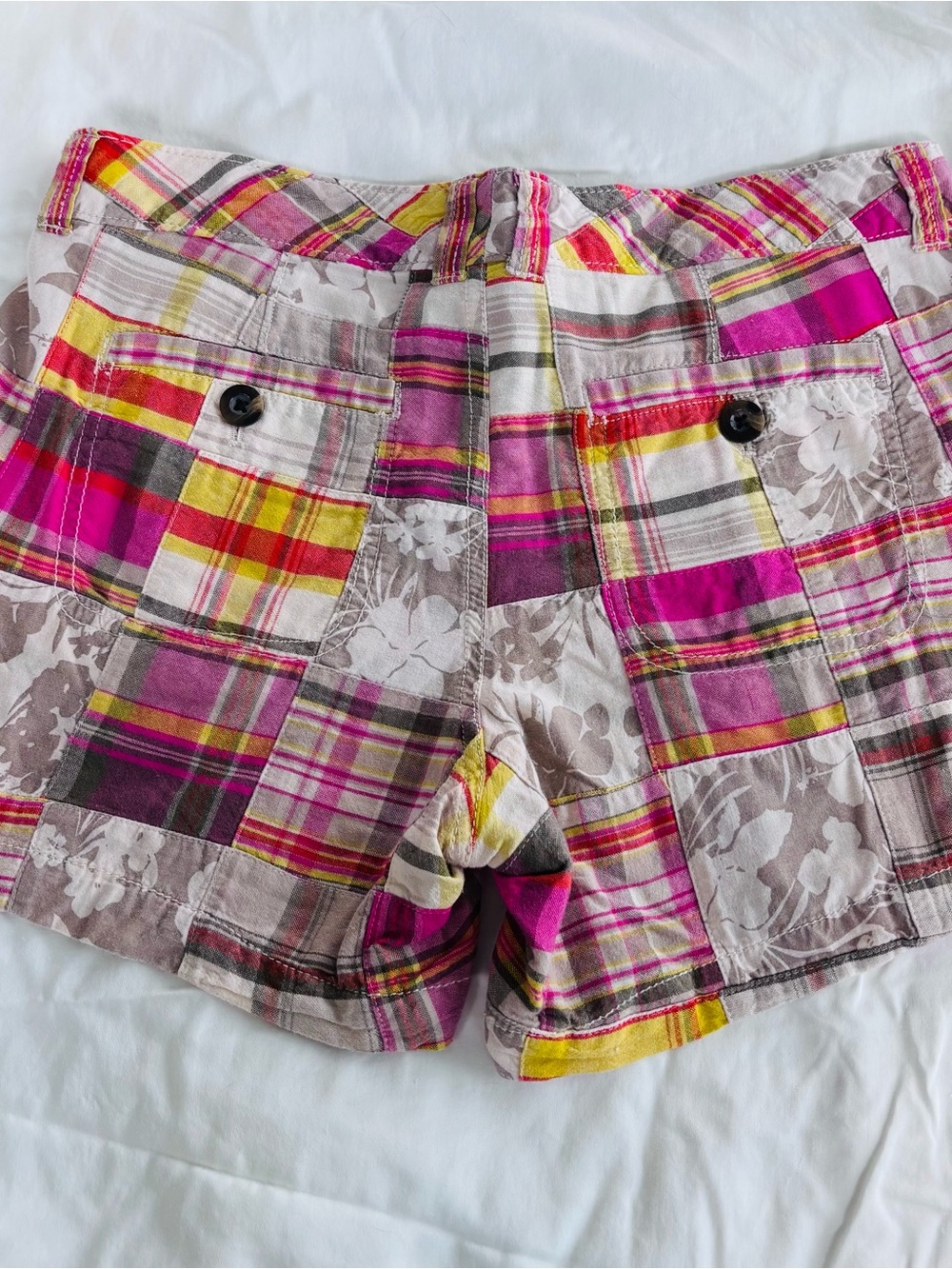 Old Navy Pink Plaid Patchwork Shorts